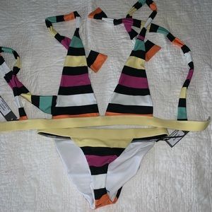 Lovers + friends striped bikini (top and bottom)